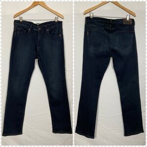 PAIGE Federal “Cellar” Dark Blue Luxury Jeans Mens 34 x 31 NWOT Straight Leg